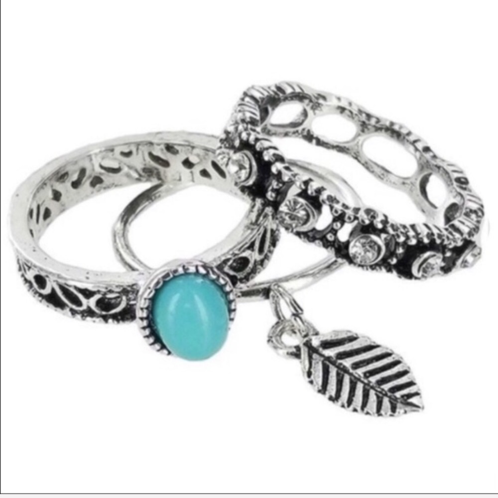 3 Piece Ring Set (Turqoise)